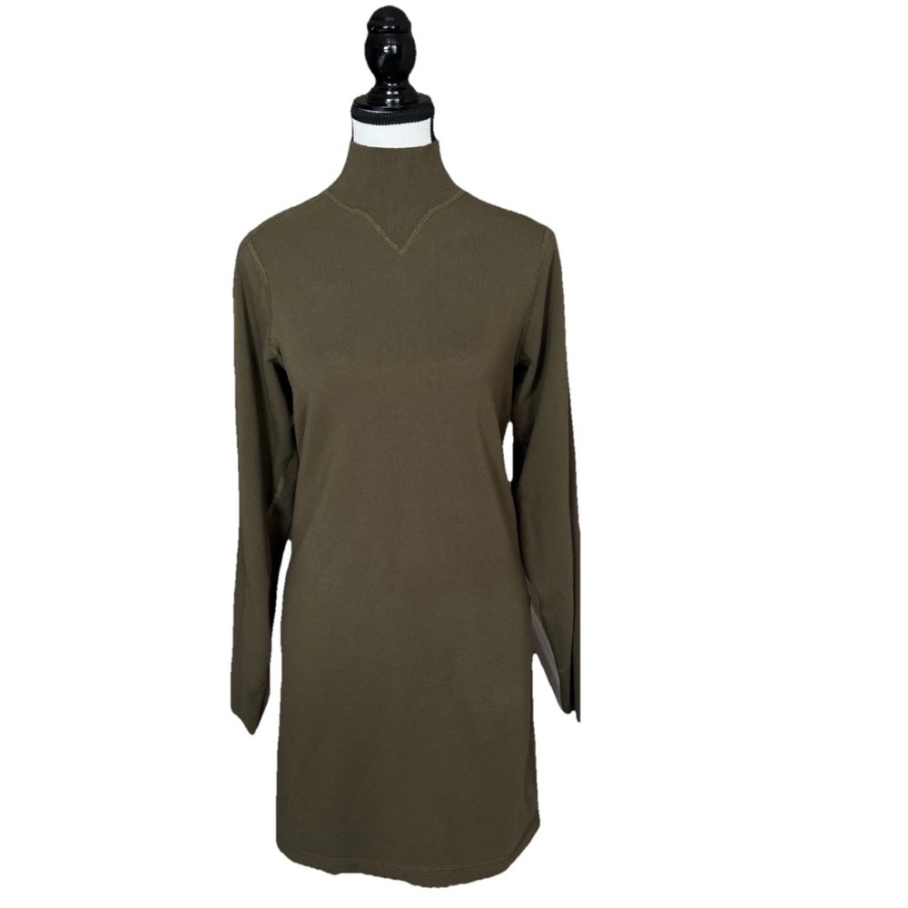 Rag & Bone Sweatshirt Mini Dress Mock Neck Long Sleeve Olive Green XS Athleisure